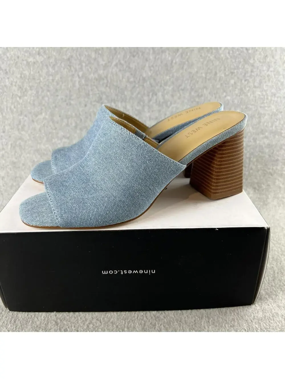 Nine West Heel Mule slide sandals Size 9 Women’s Y2K Chucky Block Slip on